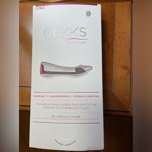 GEKKS Silver Coated Odor Control Ballet Flat Liners- New in original package